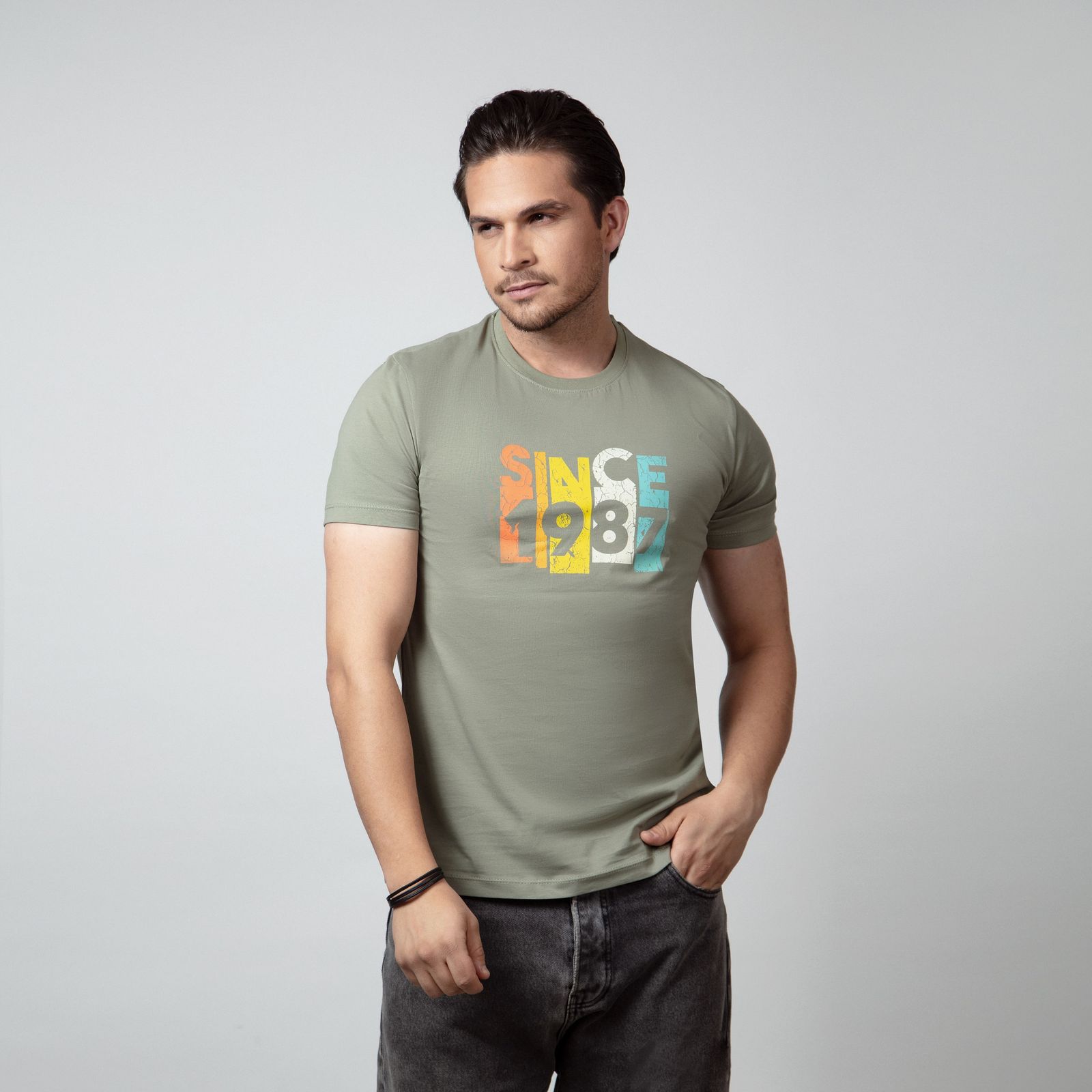تی شرت آستین کوتاه مردانه باینت مدل 756-3 رنگ سبز  -  - 1