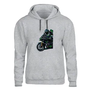 هودی مردانه مدل موتور باز سنگین کد SH43 رنگ طوسی