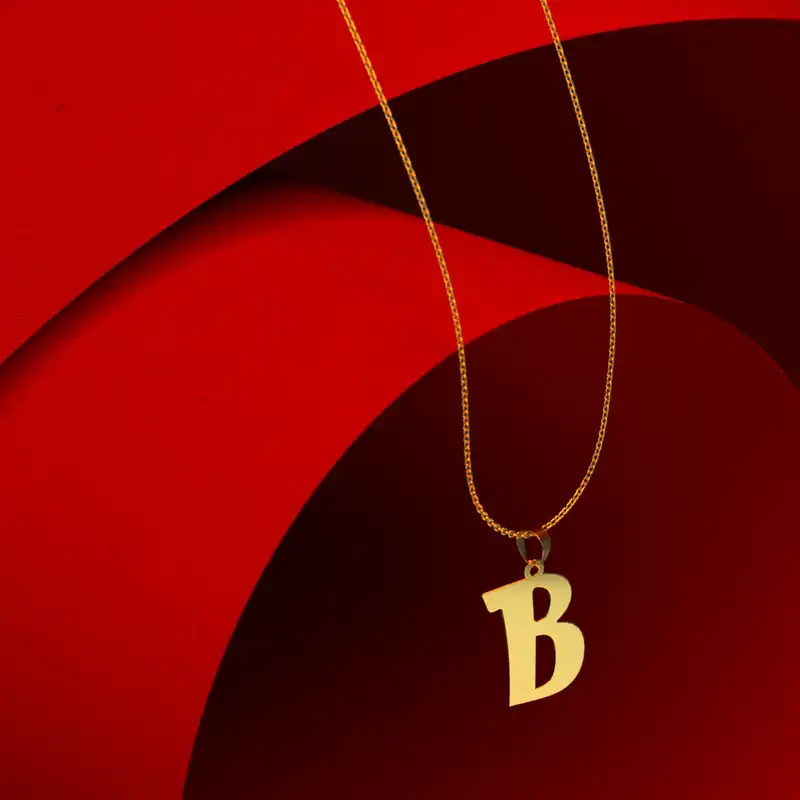 گردنبند طلا 18 عیار زنانه مدوپد مدل حرف B کد H3-1-1002