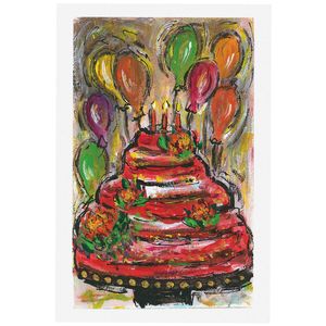 نقد و بررسی کارت پستال انتشارات سیبان مدل کیک تولد بادکنکی توسط خریداران