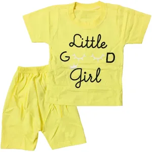 ست تی شرت و شلوارک دخترانه طرح مژه مدل A12 کد 0222