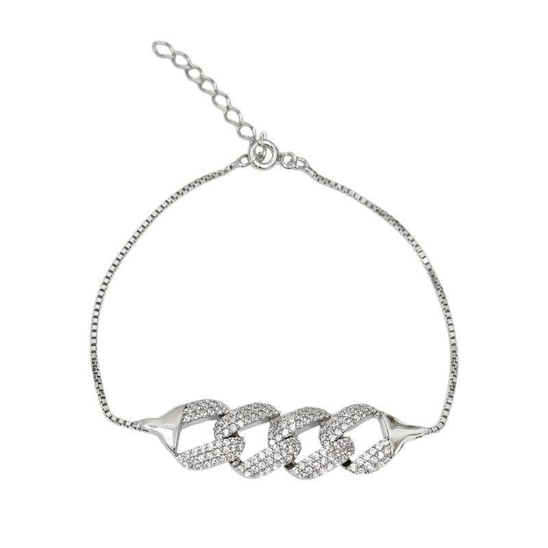 دستبند نقره زنانه مدل زنجیری