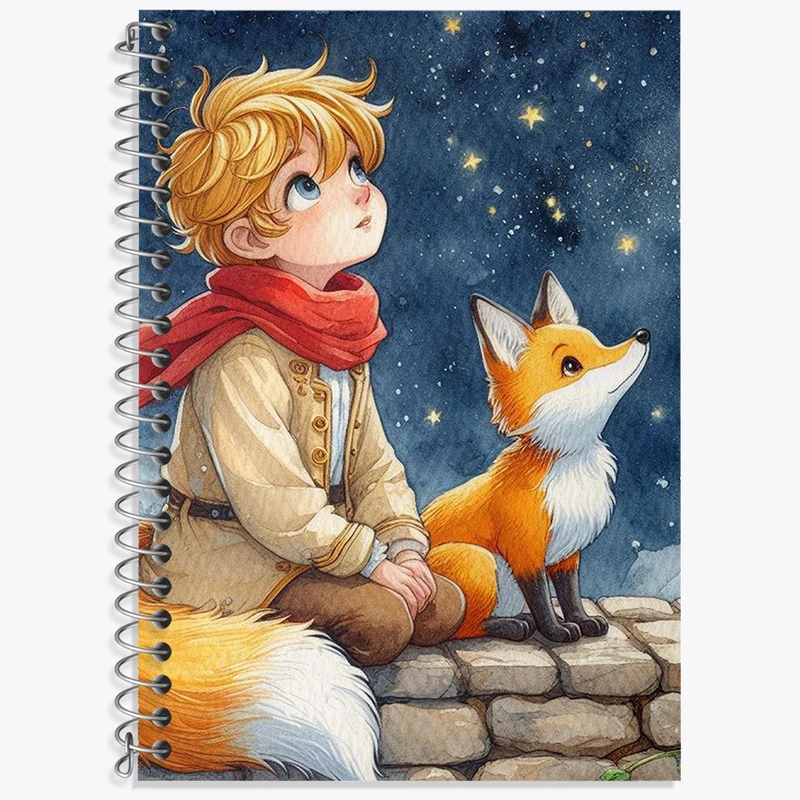 دفتر زبان 50 برگ خندالو مدل سه خط طرح شازده کوچولو کد N1793