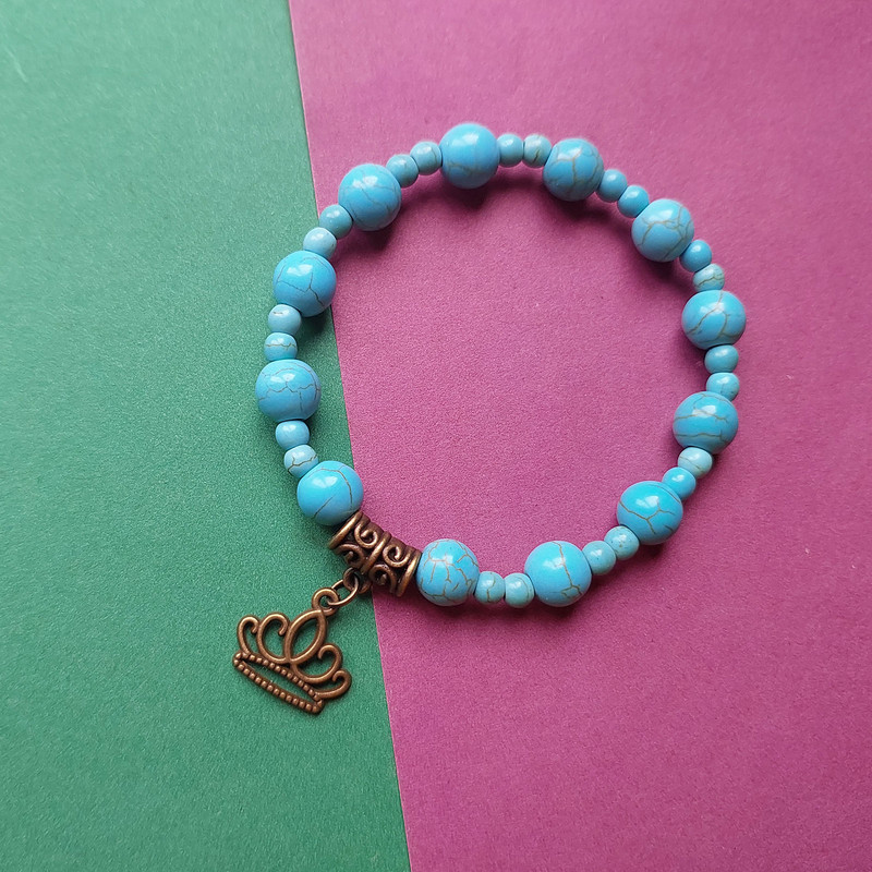 دستبند زنانه مدل آویز طرح تاج کد HC205