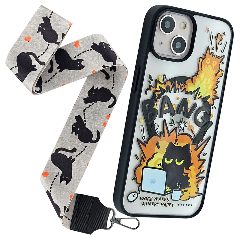 کاور فون کیس مدل مگ سیف کد بنگ مناسب برای گوشی موبایل اپل Iphone 13 / 14 به همراه بند آویز