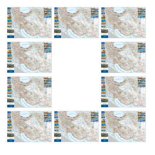 نقشه راههای ایران گیتاشناسی نوین  مدل 1400 بسته ۱۰ عددی