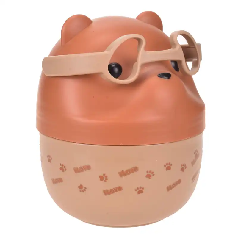 ظرف غذا کودک مدل خرس قهوه ای