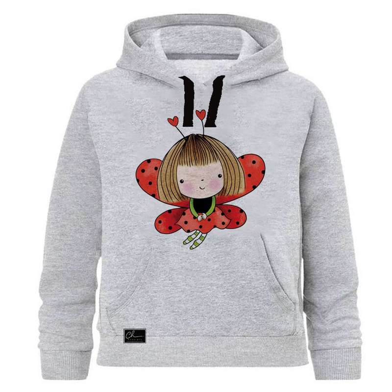 هودی دخترانه مدل YALDA کد J68 رنگ طوسی