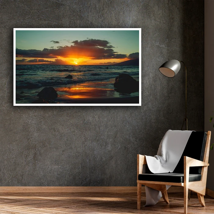 تابلو نوری بکلیت طرح منظره غروب دریا مدل W-D1287