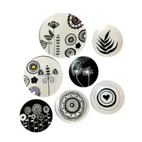 بشقاب دیوارکوب سفالی طرح مینیمال کد 56 مجموعه 7 عددی