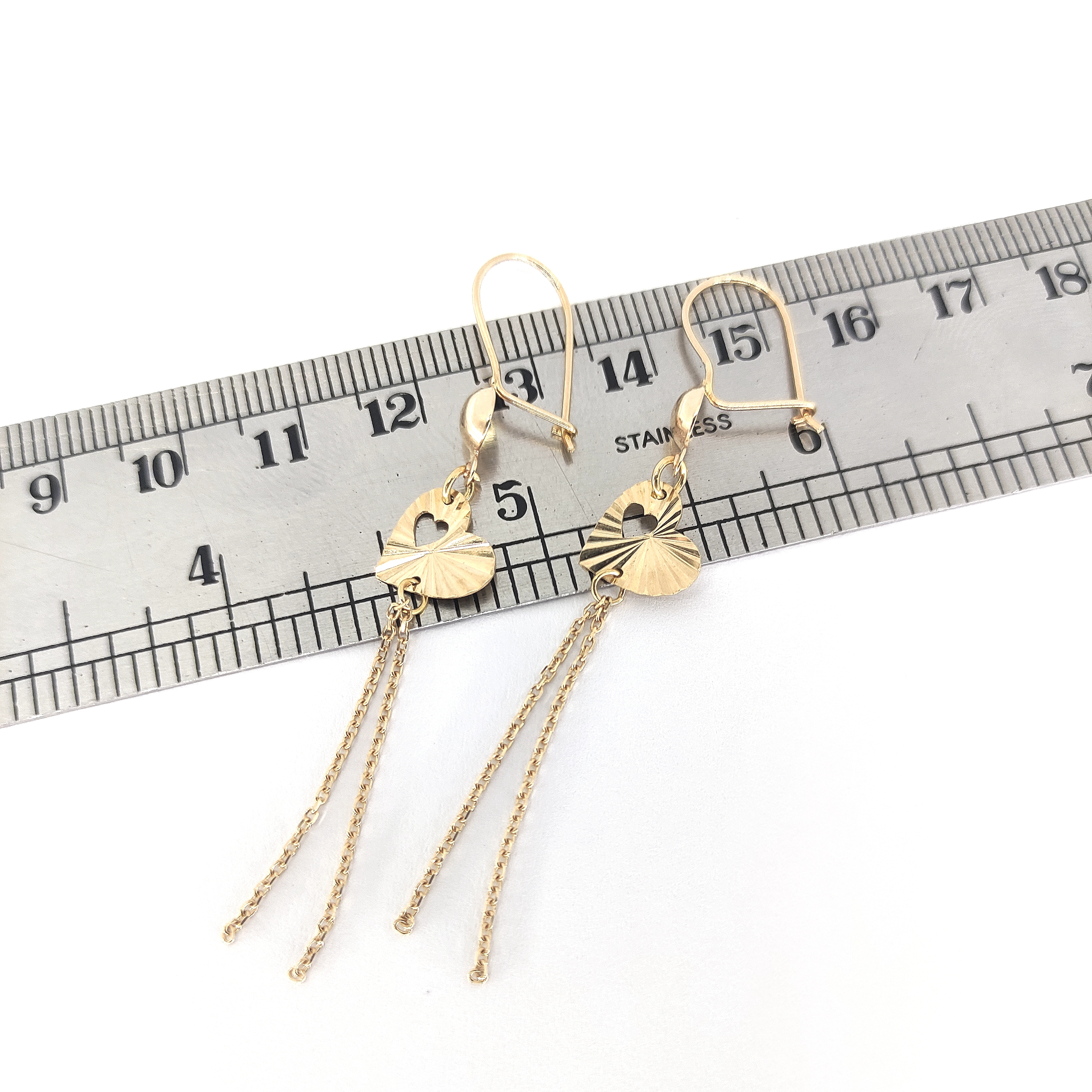 گوشواره طلا 18 عیار زنانه طلا و جواهرسازی افرا مدل قلب 183