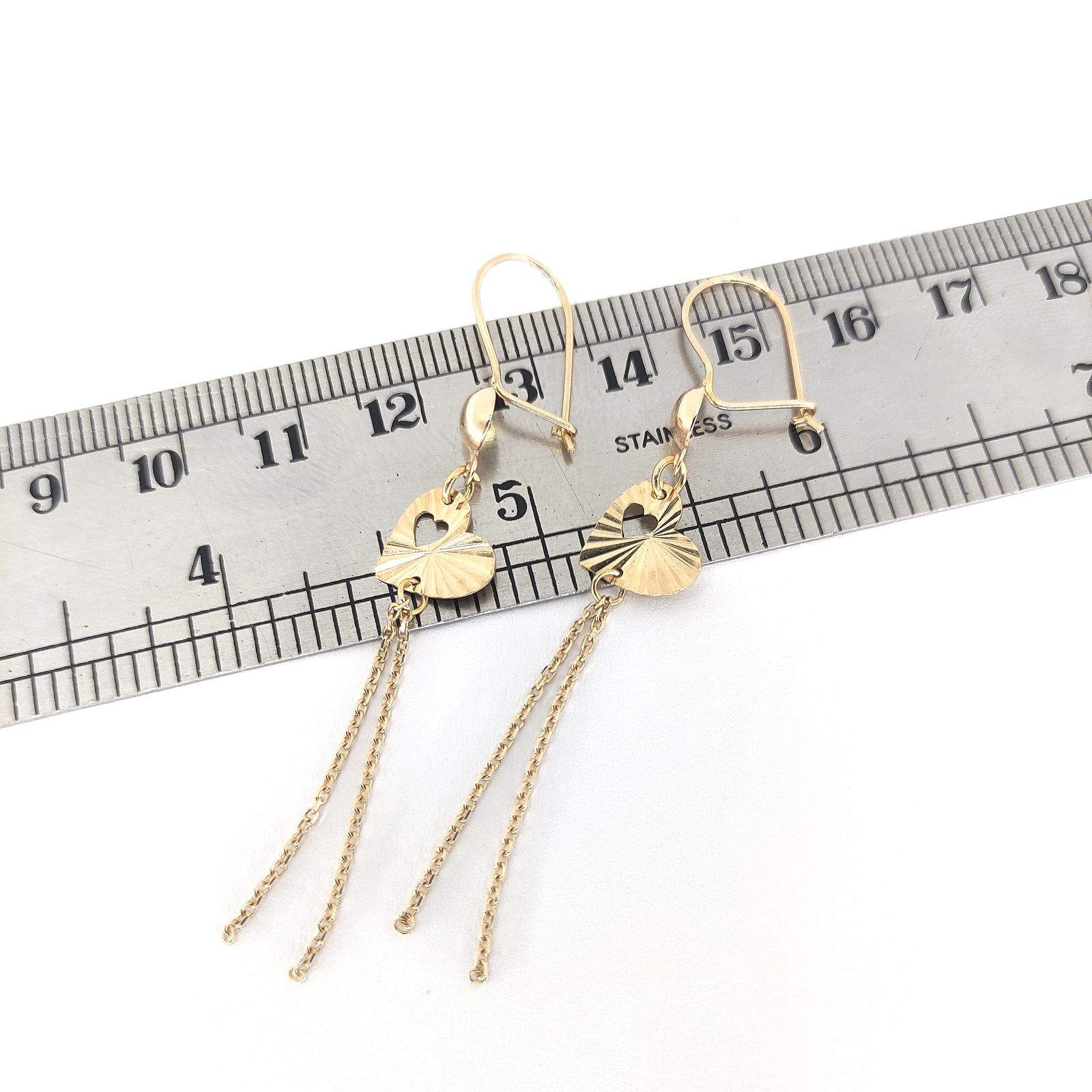 گوشواره طلا 18 عیار زنانه طلا و جواهرسازی افرا مدل قلب 183 -  - 2