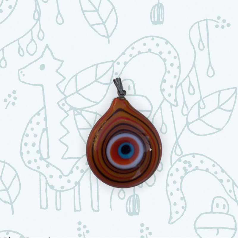 آویز گردنبند دخترانه مدل چشم نظر شیشه ای آبنباتی