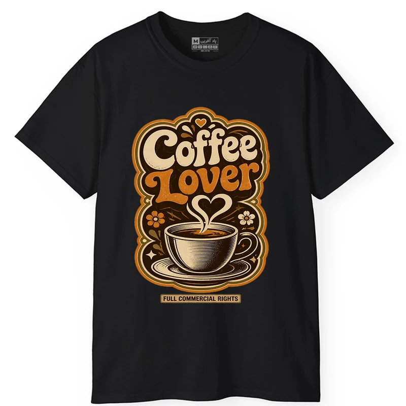 تی شرت کلاسیک آستین کوتاه یقه گرد مردانه پاد افرین مدل tt130 طرح COFFE