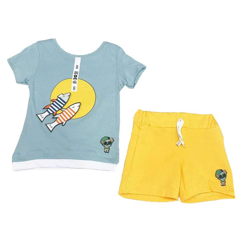 ست تی شرت و شلوارک پسرانه مدل 55