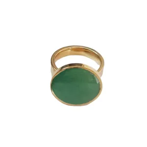 انگشتر زنانه مدل دایره سنگ یشم