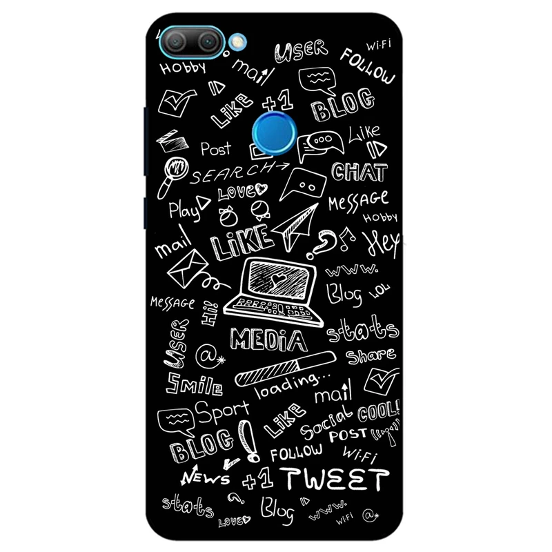 کاور مگافون طرح رسانه های اجتماعی مدل 1898 مناسب برای گوشی موبایل آنر 9i / 9N       