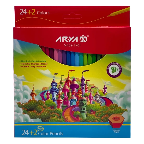 مداد رنگی 24 رنگ آریا طرح قصر