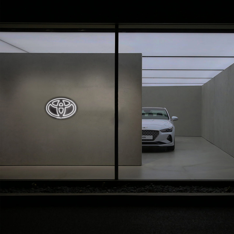 چراغ دیواری نئون دیزاین طرح Toyota-Logo-BL_WHT