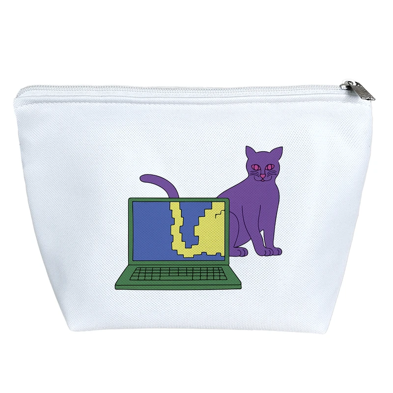 کیف لوازم آرایش دخترانه خندالو مدل گربه پیکسلی کد 8972