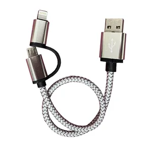  کابل تبدیل USB به microUSB / لایتنینگ مدل ST-01 طول 0.15 متر