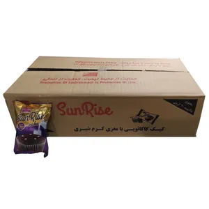 کیک کاکائویی با مغزی کرم شیری سان رایس شیرین عسل - 40 گرم بسته 48 عددی
