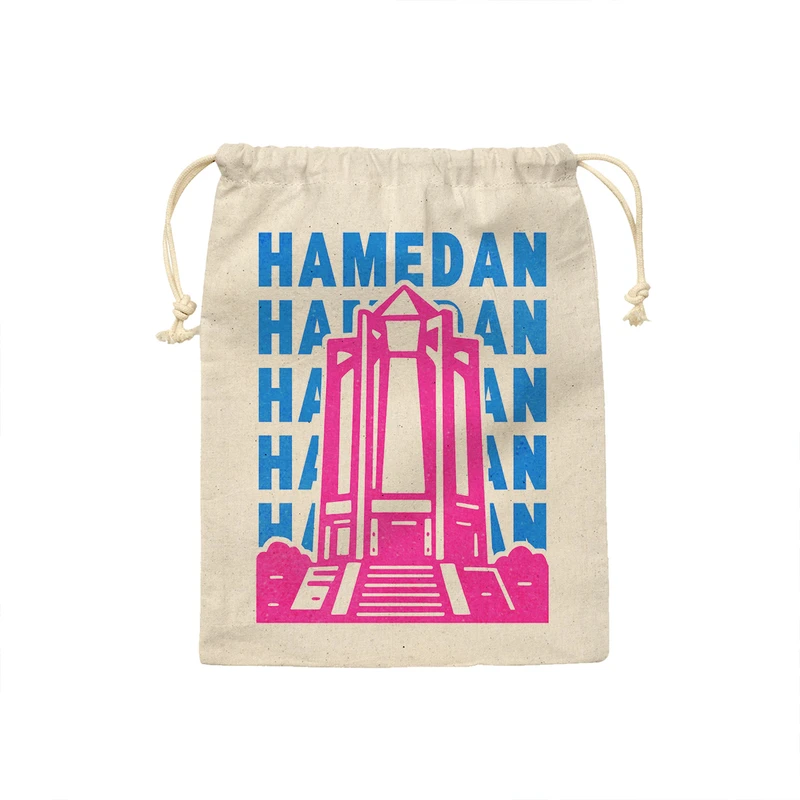 کیسه نان و سبزی ترمه طراحان ایده مدل نماد آرامگاه باباطاهر همدان کد map0034 - S سایز 19x19 سانتی متر