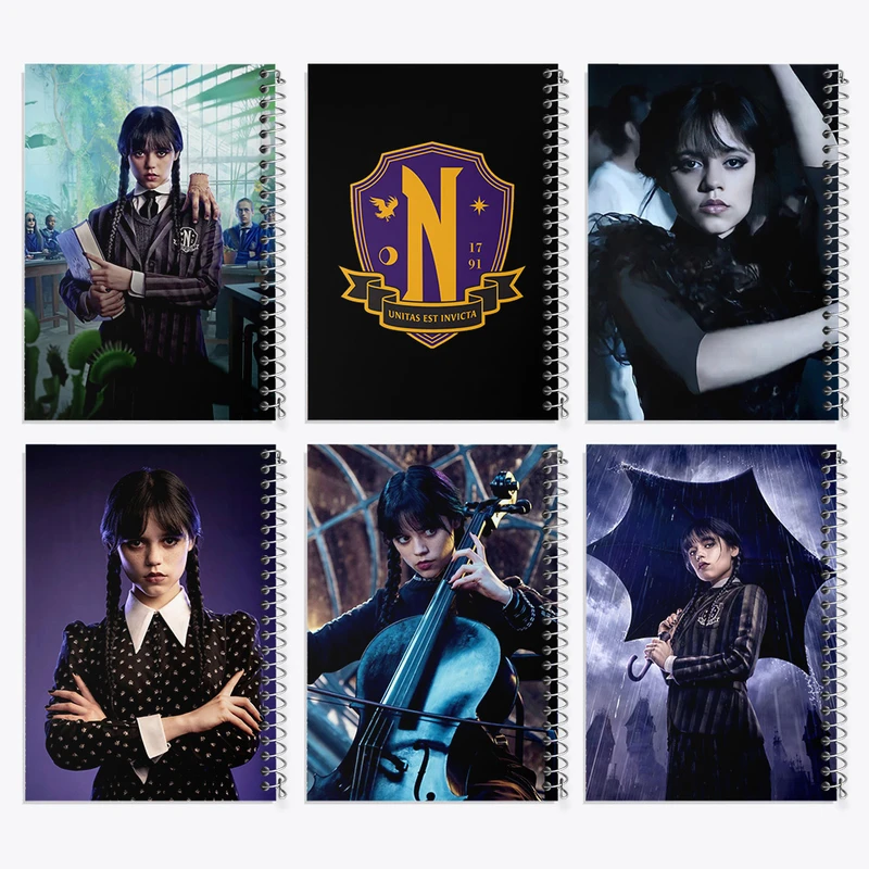 دفتر نقاشی 50 برگ خندالو طرح ونزدی (Wednesday) کد 720 مجموعه 6 عددی