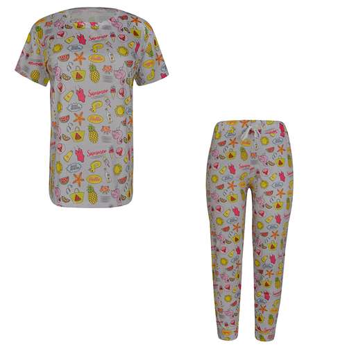 ست تی شرت آستین کوتاه و شلوار زنانه مدل 100104047