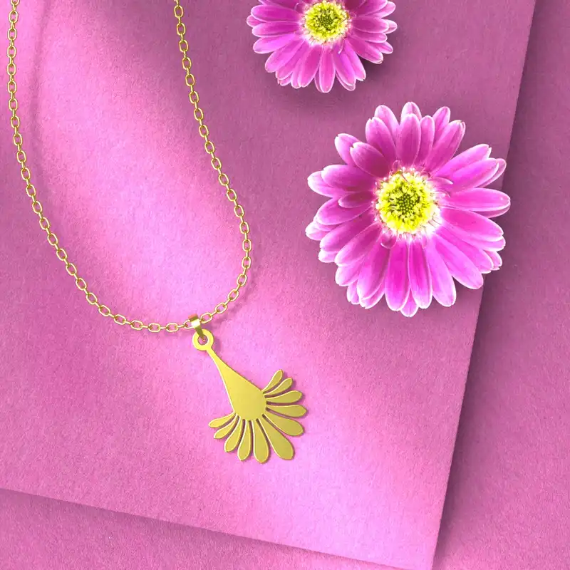 گردنبند طلا 18 عیار زنانه مدوپد مدل برگ کد D3-1-1203