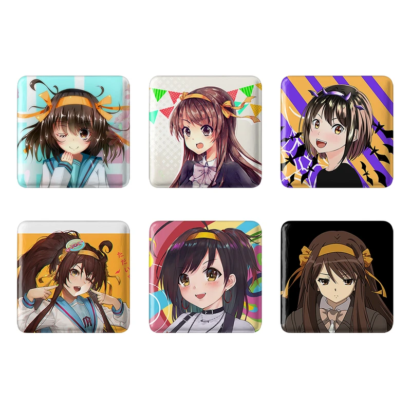 مگنت خندالو طرح انیمه ناپدید شدن هاروهی سوزومیا The Disappearance of Haruhi Suzumiya کد 1529A مجموعه 6 عددی