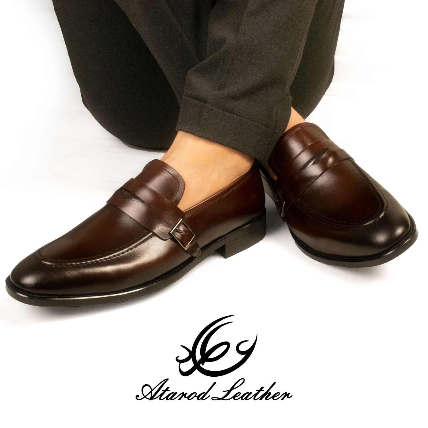 کفش مردانه چرم عطارد مدل چرم طبیعی کد SH75 -  - 16