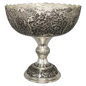 میوه خوری قلمزنی طرح گل و مرغ کد ۱۰۹