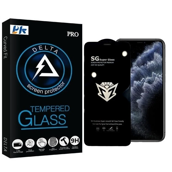 محافظ صفحه نمایش پي كي مدل Super Glass مناسب برای گوشی موبایل اپل Iphone 11 Pro Max