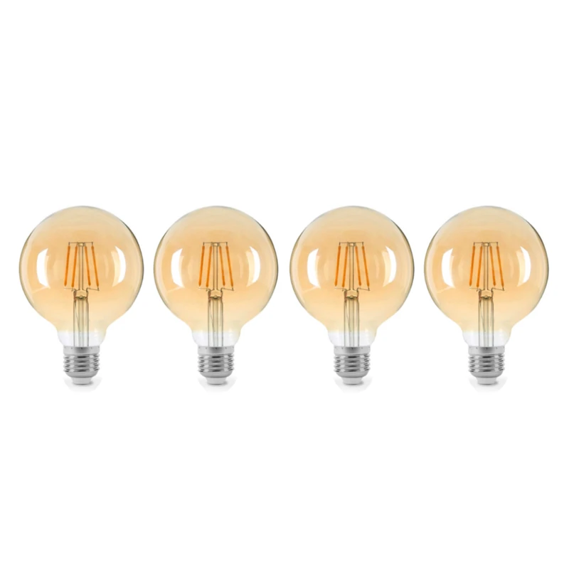 لامپ فیلامنتی 4 وات مدل G80 پایه E27 بسته 4 عددی 