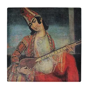  کاشی کارنیلا طرح نوازنده قاجاری مدل لوحی کد klh1894