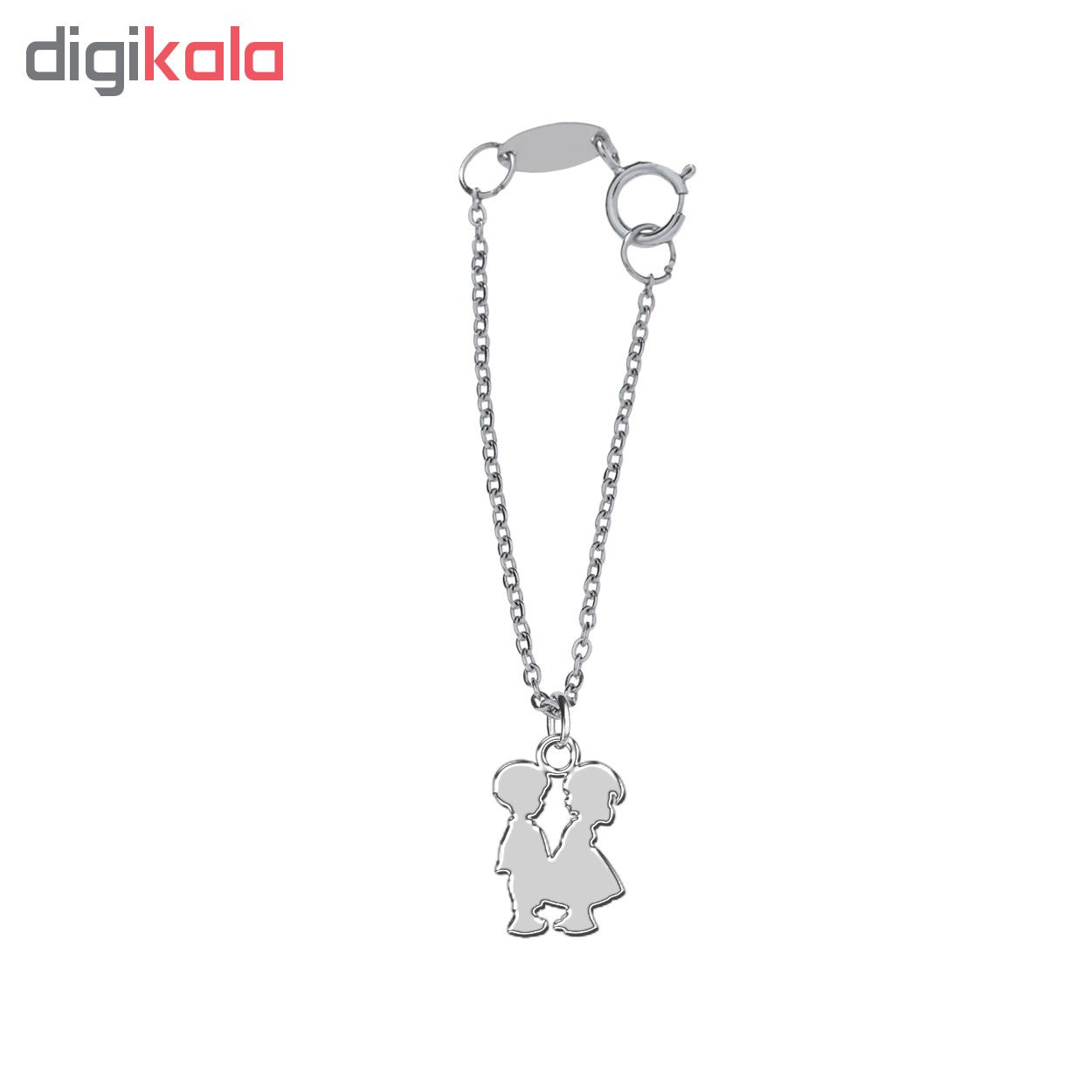 آویز ساعت نقره ترمه1 طرح دختروپسر کد E299