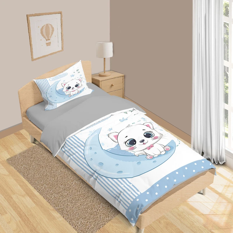 سرویس روتختی 1 نفره 5 تکه نوپه هوم مدل گربه T6430