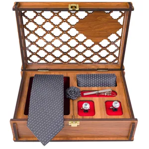 ست کراوات و دستمال جیب و دکمه سردست مردانه جیان فرانکو روسی مدل GF-PO1146-BK-BOX