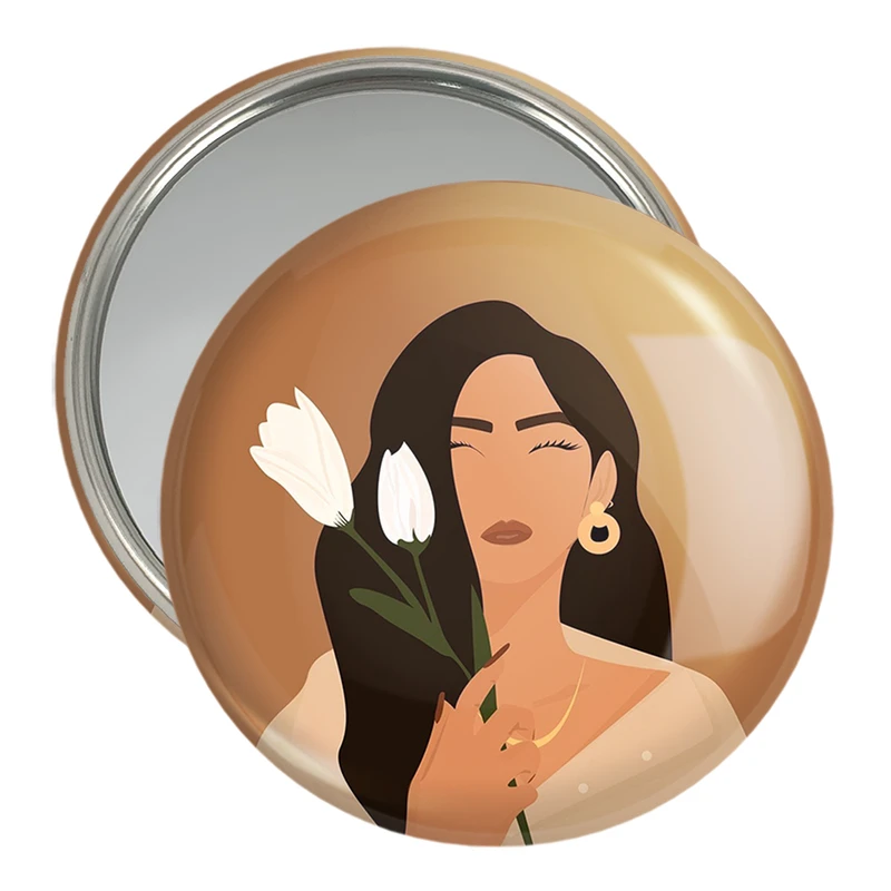 آینه جیبی خندالو مدل مینیمال دخترانه کد 28696