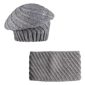 ست کلاه و شال گردن بافتنی مدل فرانسوی 239