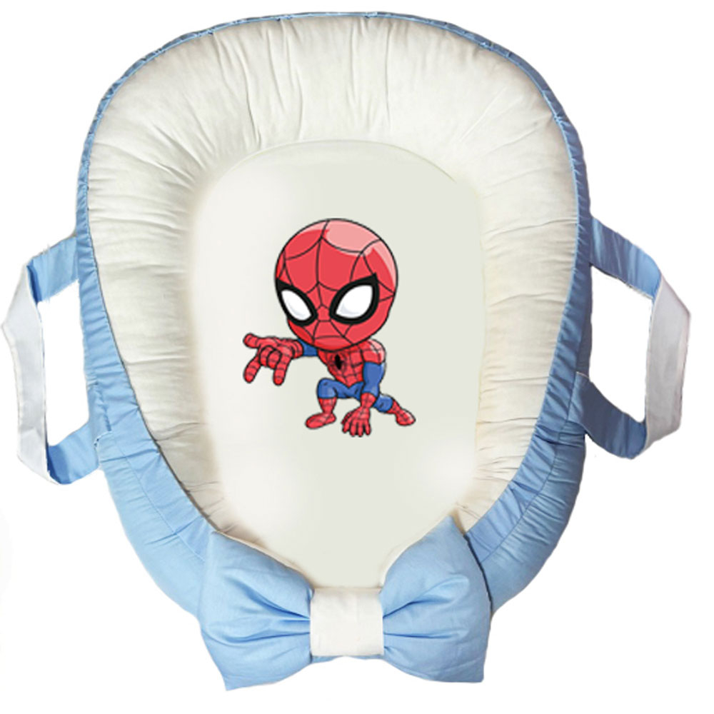 سرویس خواب سه تکه نوزاد ناریکو مدل گارد محافظ دار طرح کارتونی بچه مردعنکبوتی کد 0627