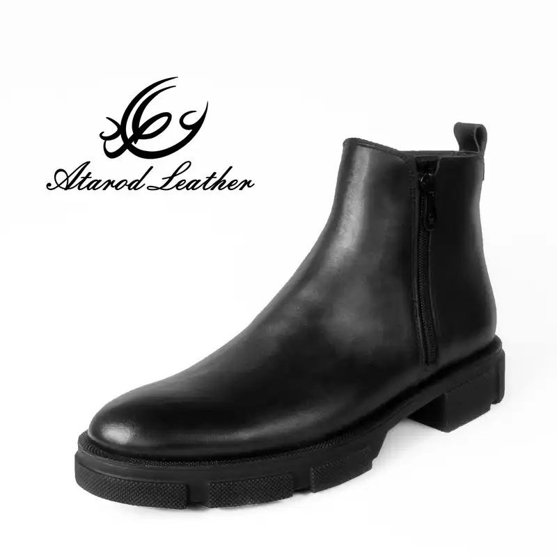 نیم بوت مردانه چرم عطارد مدل چرم طبیعی کد SH89