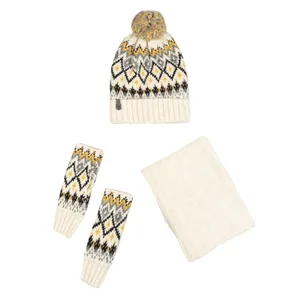 ست کلاه و شال گردن و دستکش بافتنی مدل SB-SS-15141