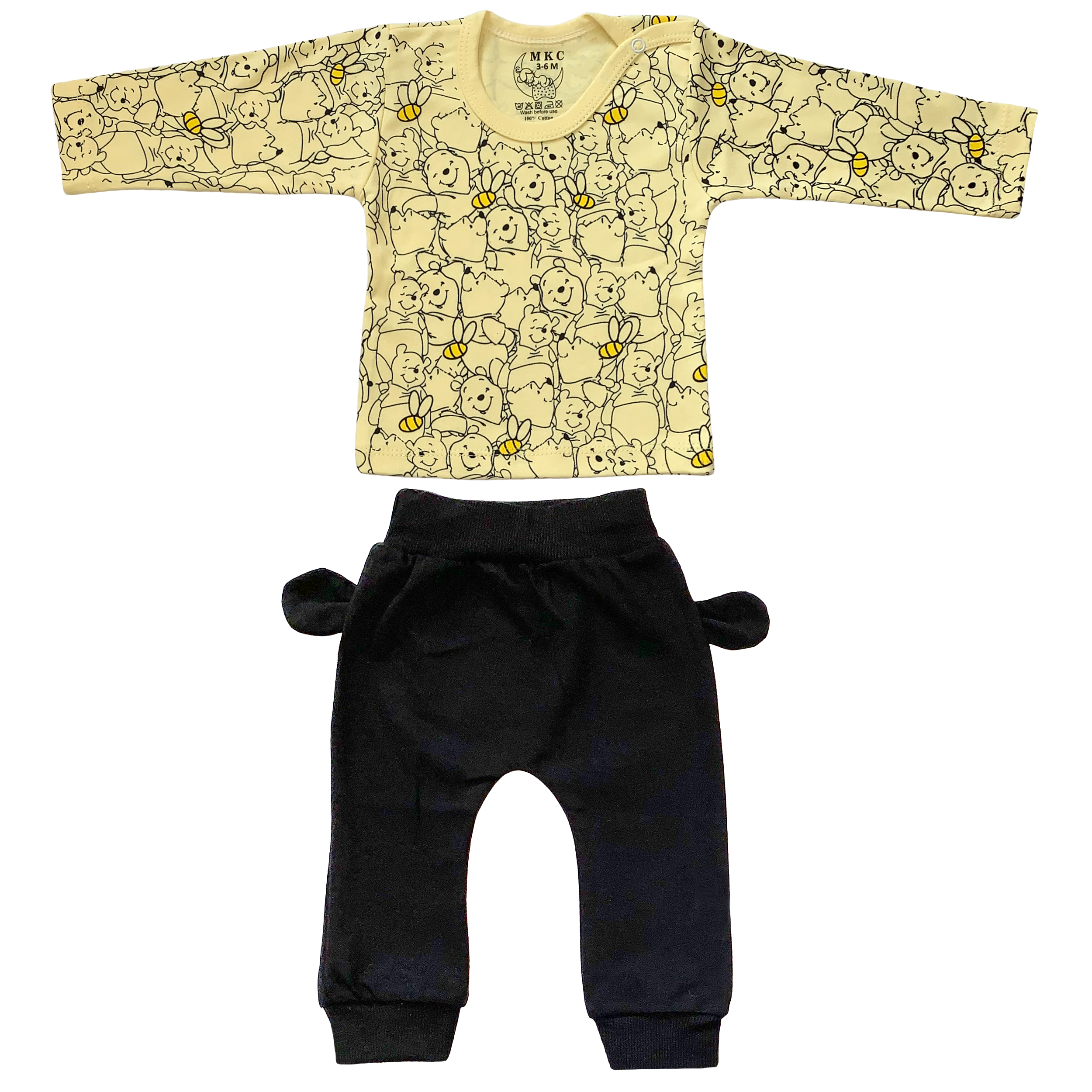  ست تی شرت و شلوار نوزادی طرح پو کد FF-084 