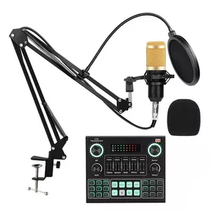 میکروفون استودیویی مدل BM800-V9 به همراه کارت صدا