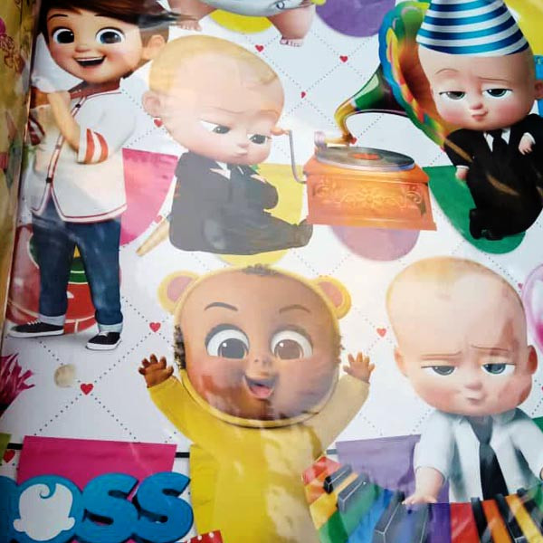 کاغذ کادو مدل بچه رئیس کد 01 بسته 5 عددی