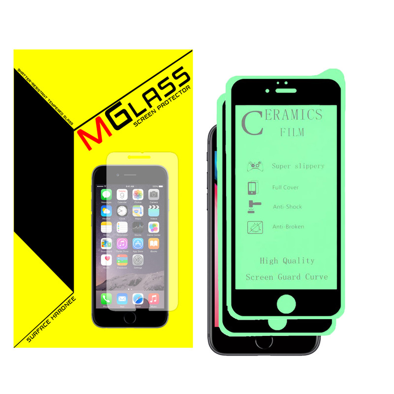 محافظ صفحه نمایش سرامیکی ام گلس مدل MGCR-02 مناسب برای گوشی موبایل اپل IPHONE 7/8 بسته دو عددی