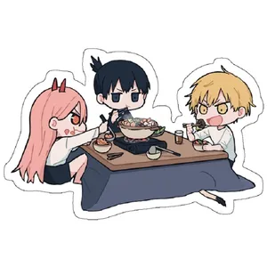 استیکر لپ تاپ مدل Chibi Chainsawman Dinner