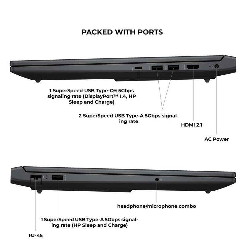 لپ تاپ 16.1 اینچی اچ‌ پی مدل Victus 16 Gaming Laptop R1023-i7 14700HX-64GB DDR5-2TB SSD-RTX4060-FHD